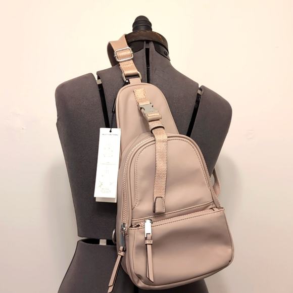 NWT $168 Calvin Klein Shay Nylon Top Buckle Sling Bag